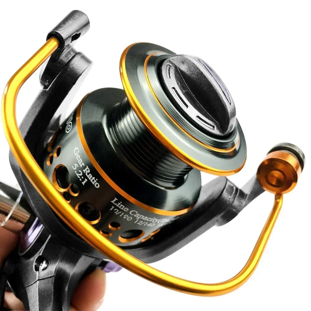 Spinning Fishing Reel Double Brake Design 3000-6000 Series Max Drag 8KG Gear Ratio 5.2:1/5.0:1 Metal Spool for Carp Fishing Tool spinning fishing reels fishing reels