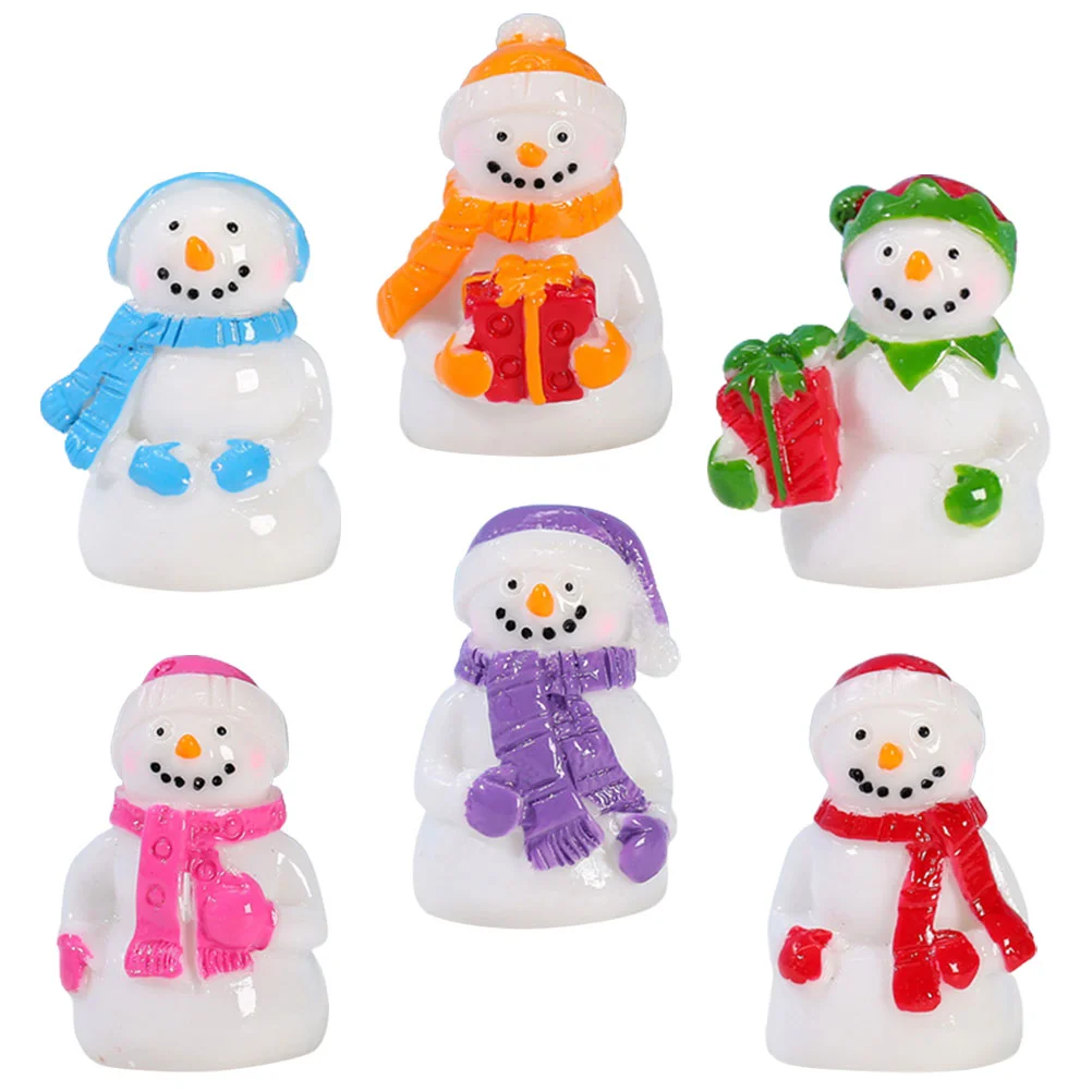 

Miniature Snowman Figurines Mini Christmas Ornaments Doll House Decorations Christmas Snowman Miniature -Mixed Style