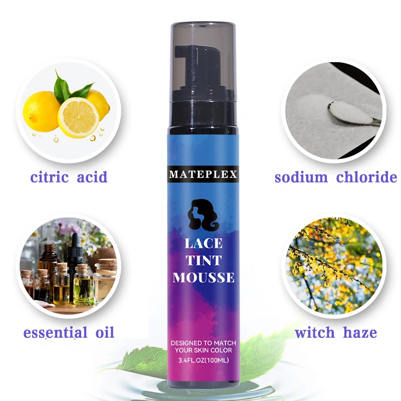 Melting Spray for Lace Wig Temporary Hold Lace Tint Mousse Wig Glue Waterproof Extra Hold Adhesive Remover Quick Removel Brush