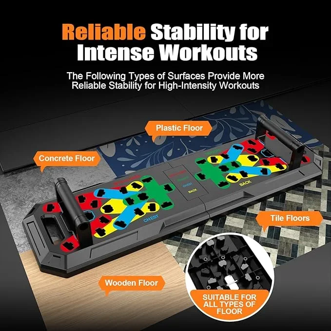 Multifunctional Home Gym Set with Pushup Bar System Fitness Training Push-Up Board