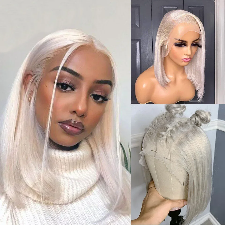 Ash Blonde short clip up bob 1950’s Style 2019 Wig Short Bob Cuts Ash Blonde with Dark Roots Glueless Fit 2.0  main image 3