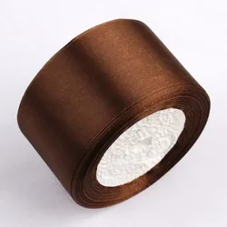 Versatile 25 - Yard Satin Ribbon - 36 Vibrant Colors for Crafts and Gift Wrapping (Dark Brown)
