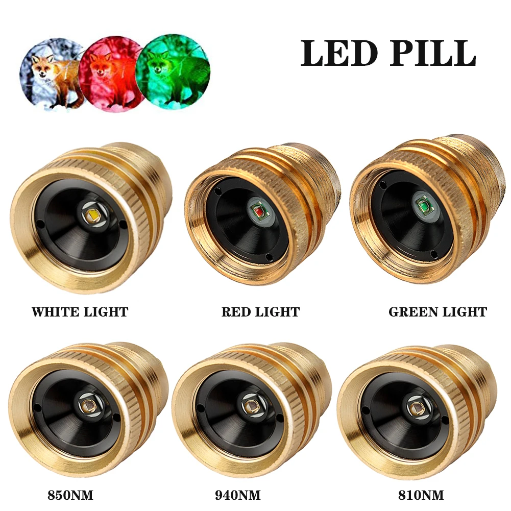 UniqueFire Drop in White Red Green IR850 940nm Light LED Pill 3 Mode Module Replacement for UF-1508 Hunting LED Torch Flashlight 1w 3v 4 5v 6v led upgrade bulbs p13 5s led conversion kit bulbs flashlight torch replacement bulb for 2 3 4 aa c d cells 4 set