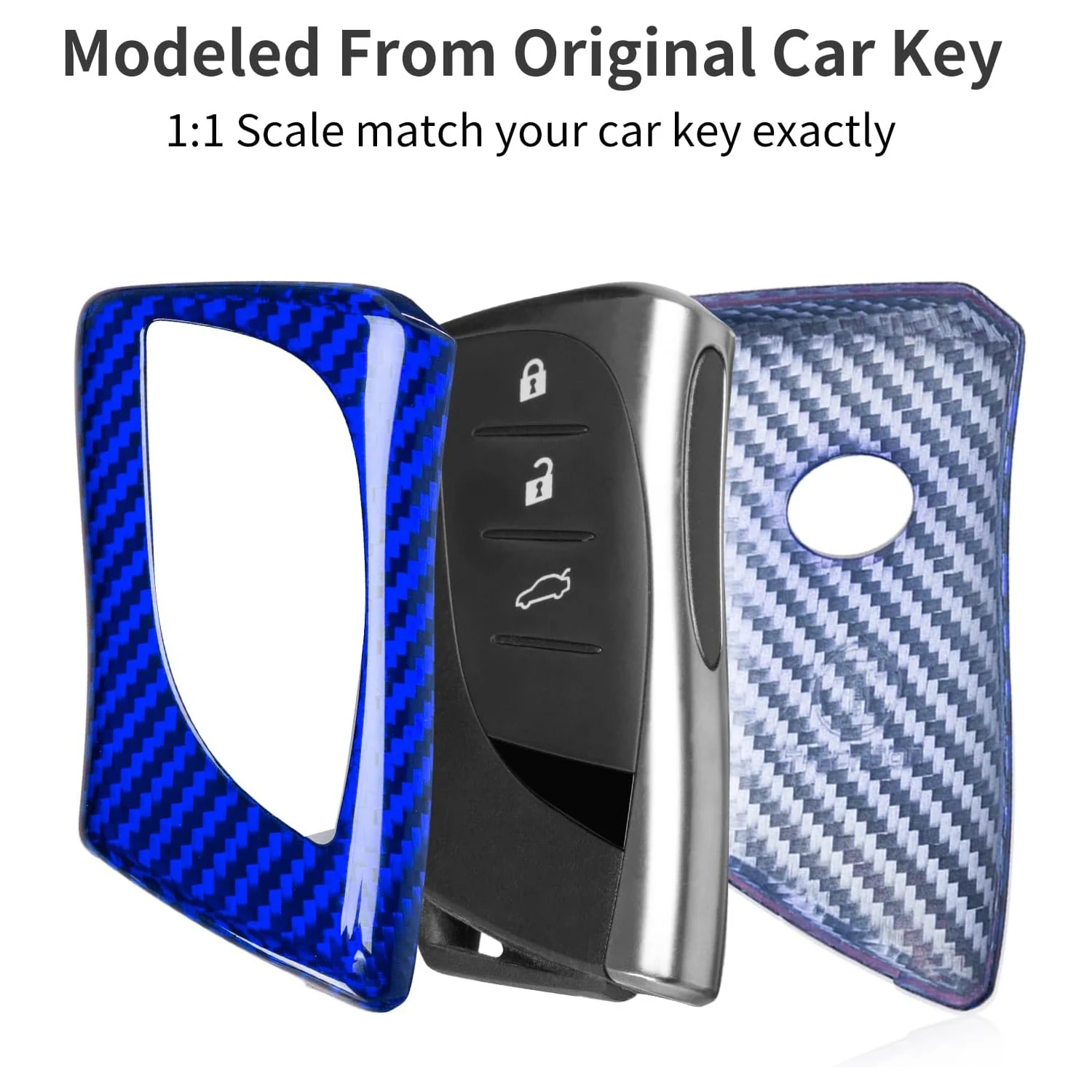 Shell Chave De Fibra De Carbono Para Lexus, Protetor De Capa Key Fob Para Lexus GX460 LC500 LS500 RZ450 RX350 ES350 NX 2018-2023 - View #3