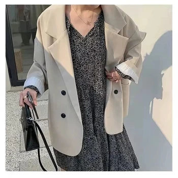 Vintage Brown Blazer Women Elegant Official Ladies Spring Autumn Fashion Long Sleeve Oversized Chic Casual Suit Jacket - Image 5