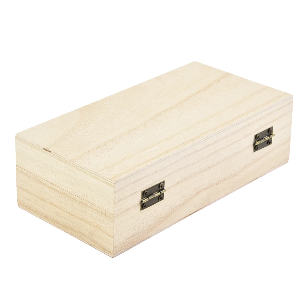 

Wooden Storage Box Manual Polishing Metal Buckle Natural/Light/Dark Rectangular Retro Style 20*10*6cm Brand New