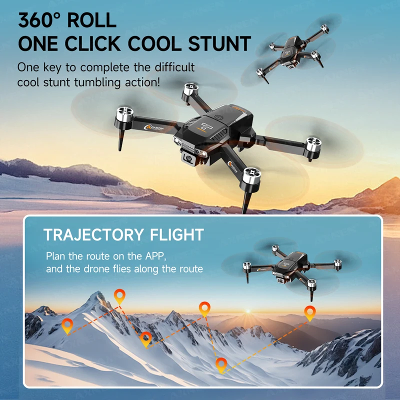 Drone AXNEN F205 avec écran, 50x zoom, double objectif, flottement optique, cadeau enfant