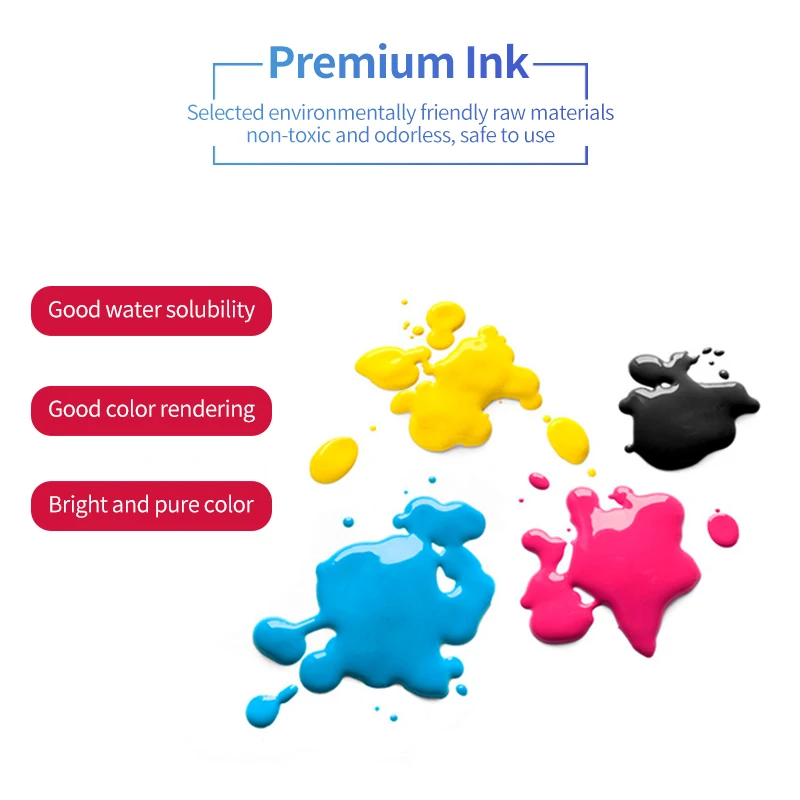 HINICOLE 500ML Universal Compatible Black Refill Ink Cartridge For HP Epson Canon Brother CISS System Refill Dye