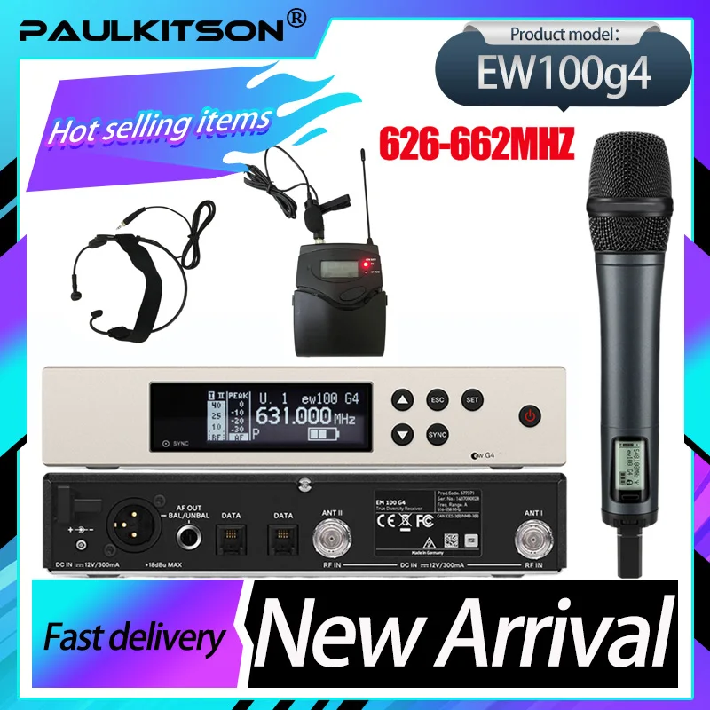 Paulkitson EW135g4 EW100g4 Professional Wireless Microphone System With E835s Haneheld Bodypack Headset Uhf True Diversity Mic
