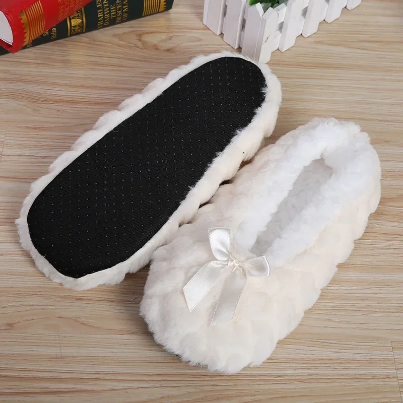Home House Winter Women Slipper Warm Indoor Fuzzy Plush Thick Heart Love Anti Slip Soft Cute Funny Female Fluffy Floor Shoe Grip 4