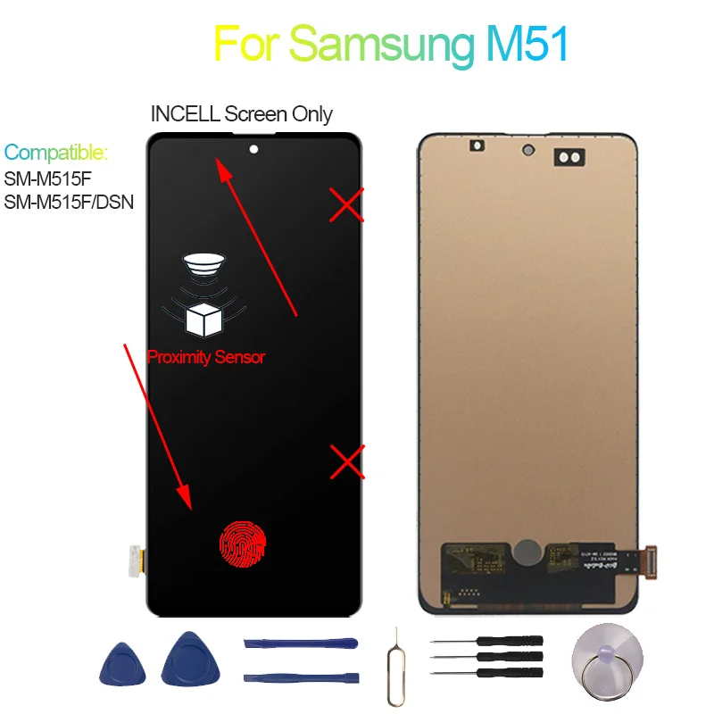 Nuovo e testato per Samsung M51 Display LCD Touch Panel Digitizer SM-M515F, SM-M515F/DSN M51 Schermo Display - Image 5