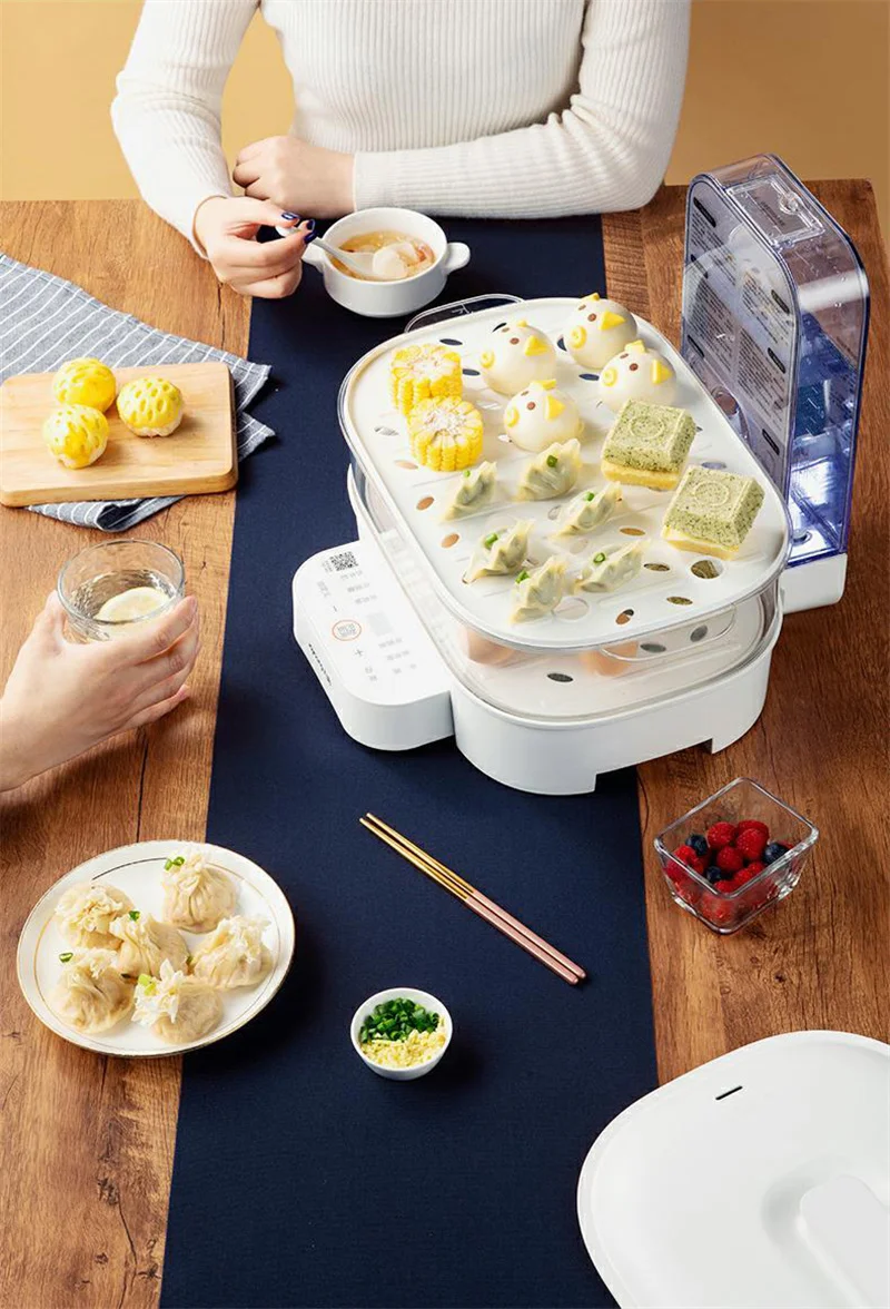 Description Picture 6 of itemHousehold Electric Steamer Cooker Foldable Steamer Pot Large Capacity Multi-layer Food Warmer Breakfast Machine Home Appliance