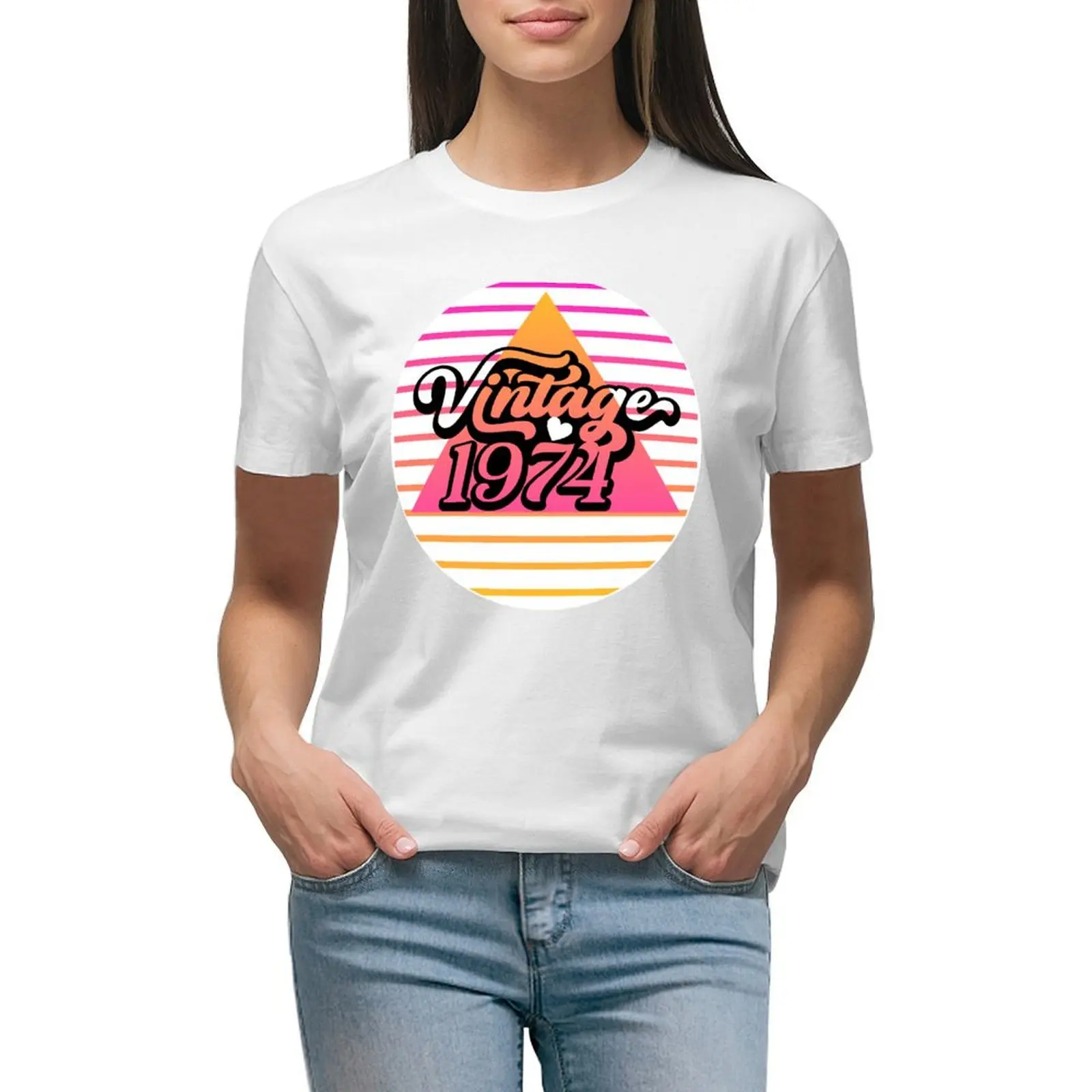 

Vintage 1974 T-shirt summer top Blouse Woman T-shirts