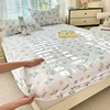 100% Cotton Fitted Sheet Floral Style Bedsheets Skin-friendly Elastic Bed Cover Home Bed Linen 1PCS (No Pillowcase) 3