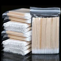 900/100/300pcs Disposable Wooden Micro Bud Swabs Lint Free Eyelash Extension Glue Removing Tools Makeup Mini Brush 1