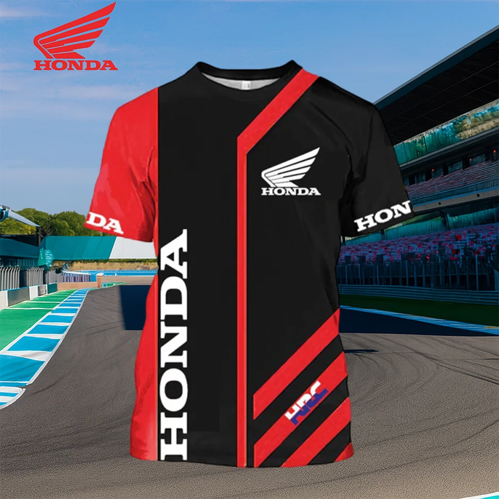 혼다 레이싱 팀 남자 여름 오토바이 티셔츠 빠른 건조 통기성 짧은 소매 바이커..