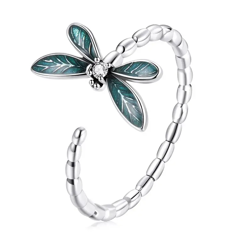 Elegant Adjustable Sterling Silver Zircon Open Ring
