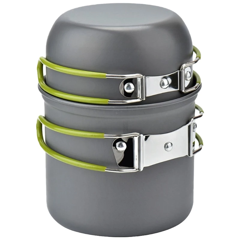 Outdoor Picnics Camping Pots Cooking Tableware Portable Picnics Cookware for 1-2 Person Hiking NonStick Pots Easy to Clean