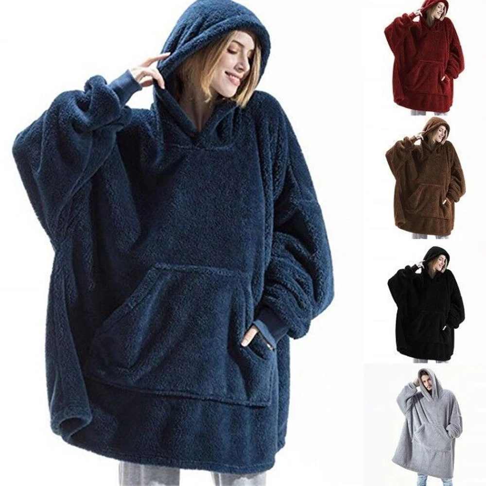 Unisex Fleece Hooded Coat Autumn Winter