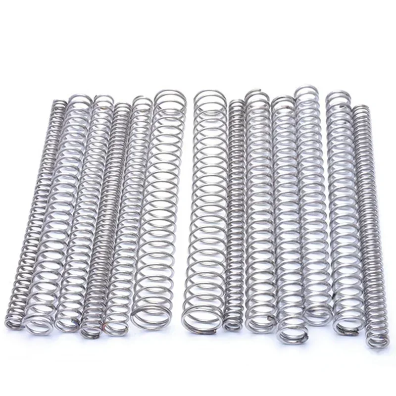 Ressorts de compression Acier inoxydable, 14mm OD, 1.4mm Fil Diamètre, 10mm Longueur libre, Couleur argent, 10 Pièces