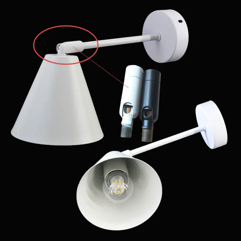 2PCS/Lot Lighting Accessories Wall Lamp Steering Head Corresponds External Thread Hollow M10*1 Thread Connector for Table Lamp table lamp led lamp accessories thread adapter
