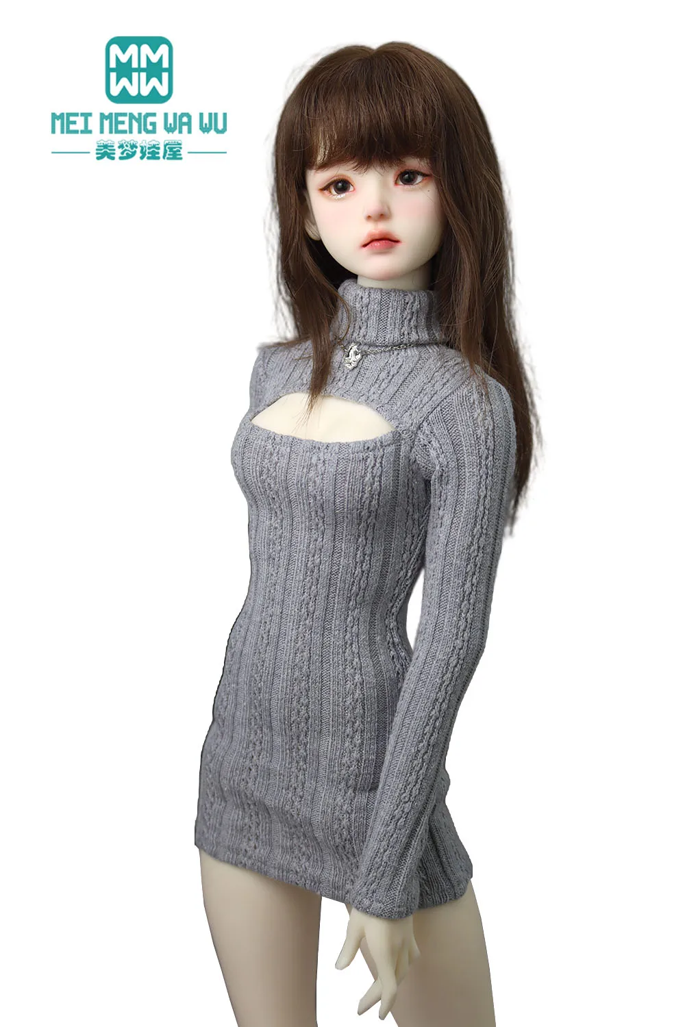 BJD Puppenkleidung für 1/4 1/3 MSD SD DD Spielzeug Gelenkpuppen Mode Twist Rollkragenpullover Kleid Mädchen Geschenk – Detail 20