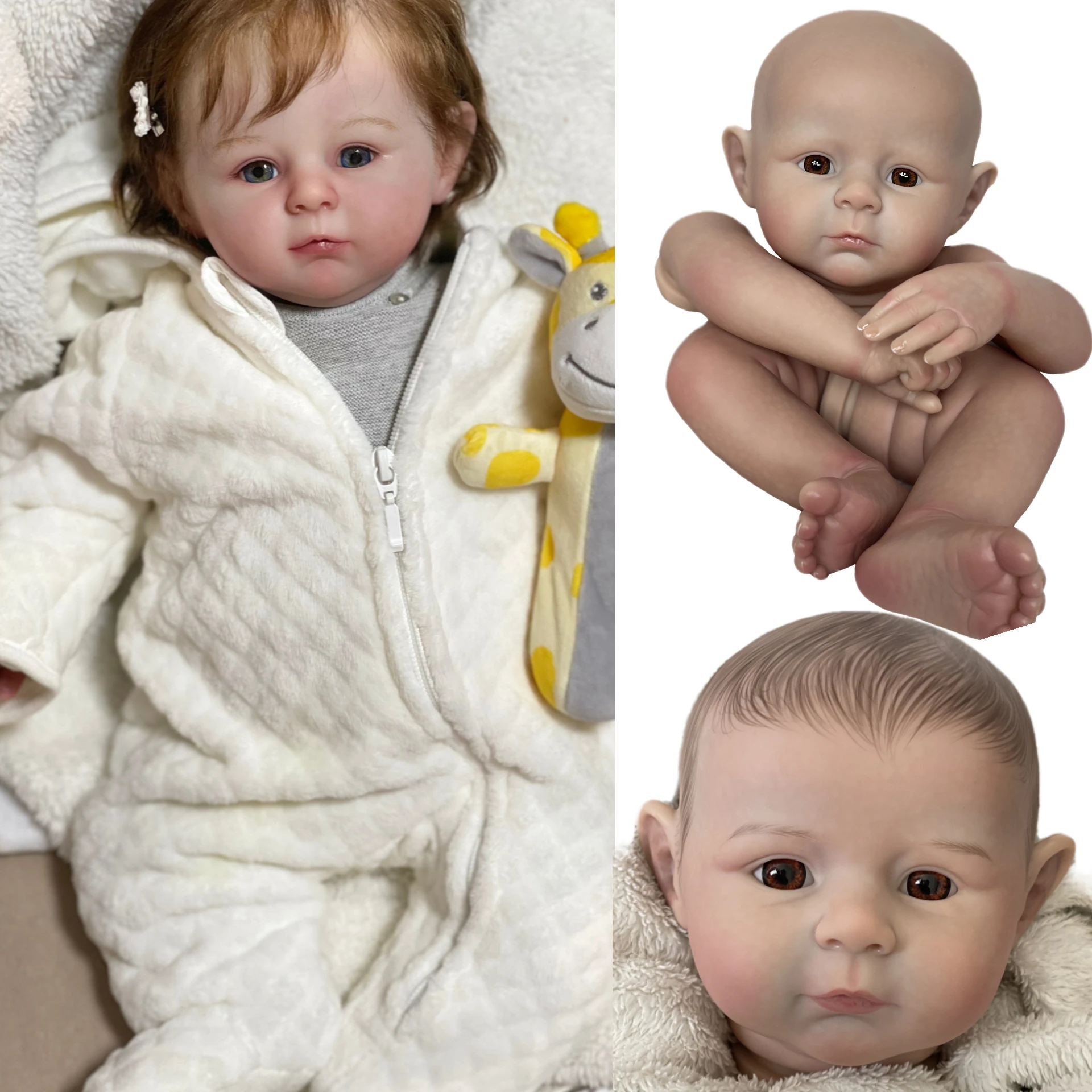 

Saskia 18-20 Inch Archie Bebe Reborn Doll Kits Handmade Vinyl Painted Doll Kits With Pianted Hair Pеборн девочка готовая