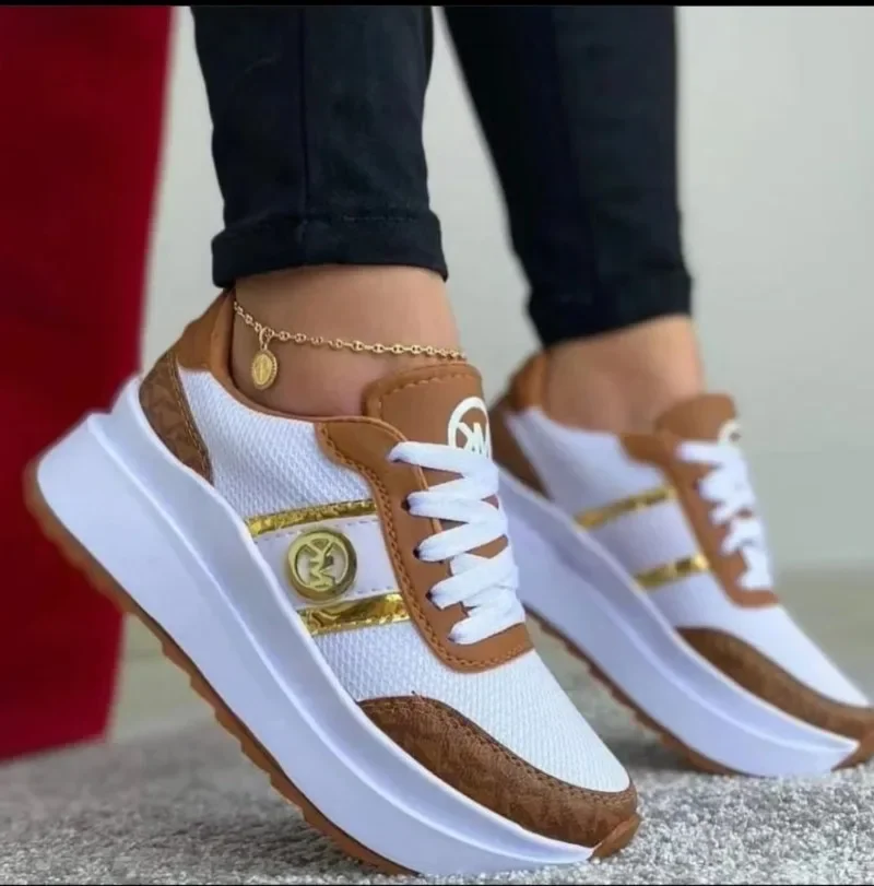 2024 Women Vulcanize Shoes Fashion Tenis Sneakers Lace-Up Breathable Sports Wedges Platform Female Footwear Ladies Casual Shoes