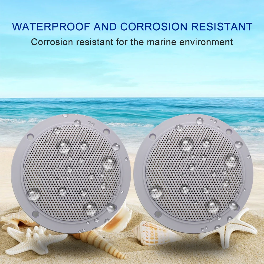 GUZARE Marine Speakers Waterproof for RV ATV UTV Golf Cart Motorcycle UV-Proof Outdoor Music Boat Speaker 4 Inch,120Watts,2Pcs car audio speaker