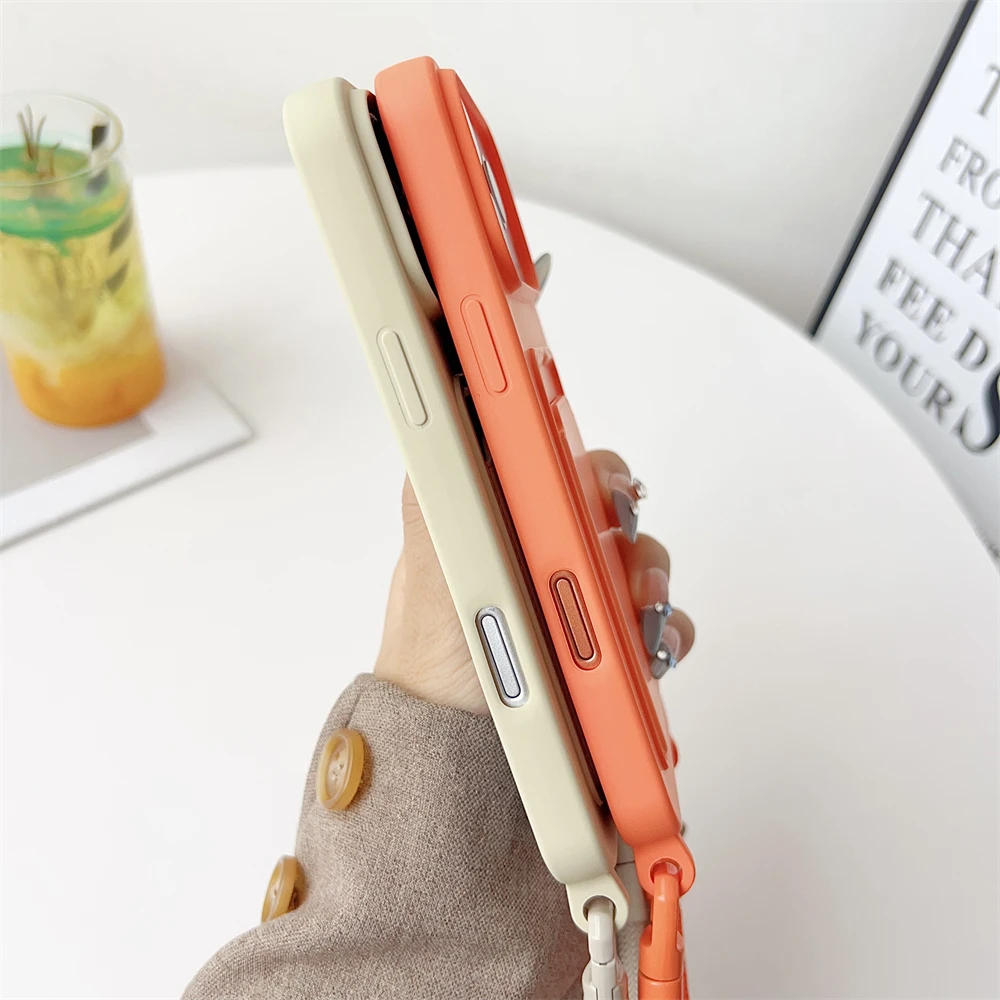 Enhanced Silicone Card Holder Phone Case with Crossbody Lanyard and Fall Prevention Cover