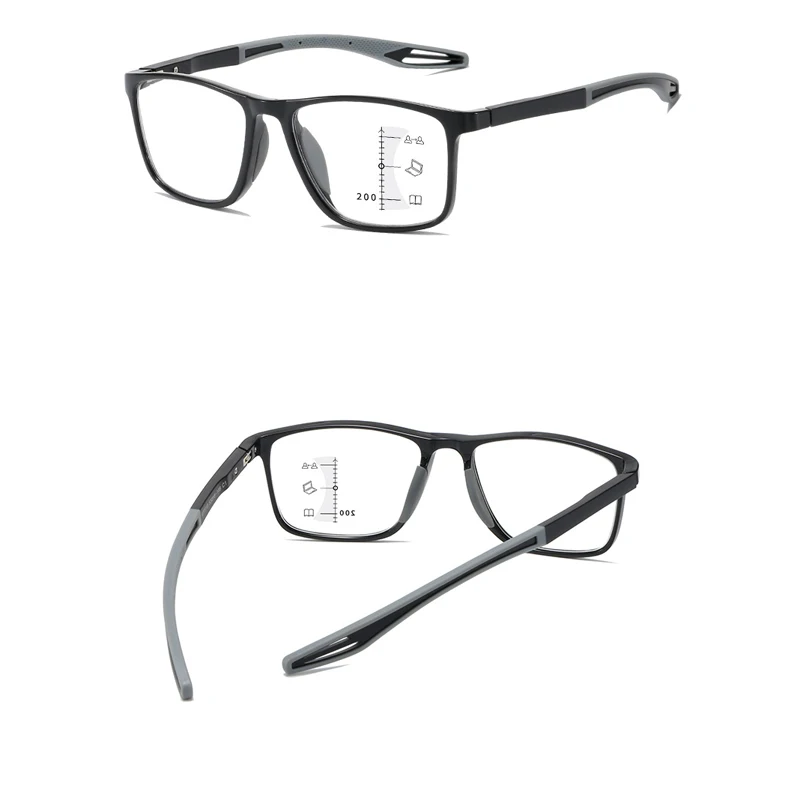 Soft Multifocal Progressive Reading Glasses Anti Blue Light Elderly Eyewears Men Women Large Frame
