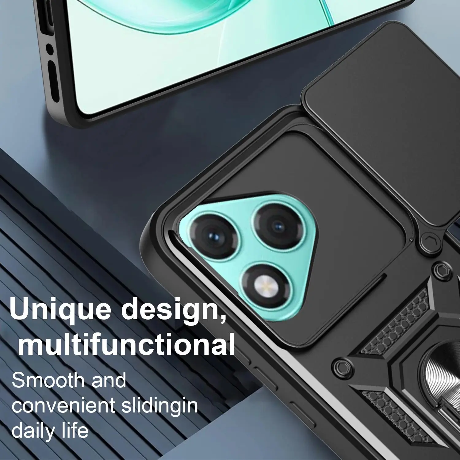 Durable Protective Phone Shell with Magnetic Ring and Camera Guard