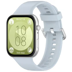 Silicone Sports Strap - Comfortable & Breathable Smartwatch Wristband Accessory - Huawie Fit 4 5 Pro (Official light blue)