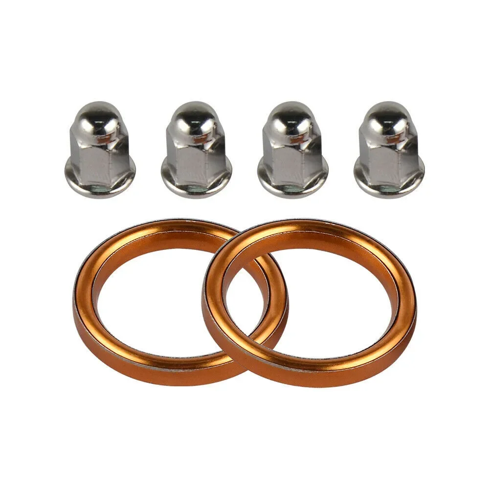 Exhaust Gasket Exhaust Gaskets 18291-216-000 18291-MN5-650 For Honda CB500/550 VF500/700/750 With 4 M6 Acorn Nuts Washer Chrome Plated Nut Set