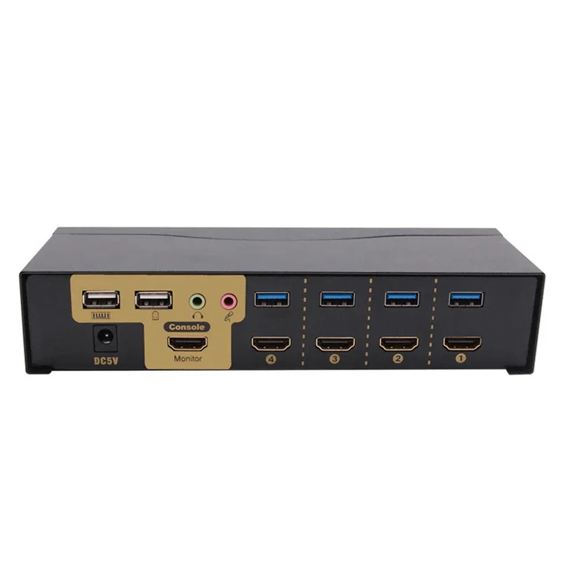 Switch Kvm 4 In 1 Out 4K @ 30 Microfono Audio Indipendente, Computer A 4 Vie Condiviso Strumenti Di Commutazione Hdmi 3070M