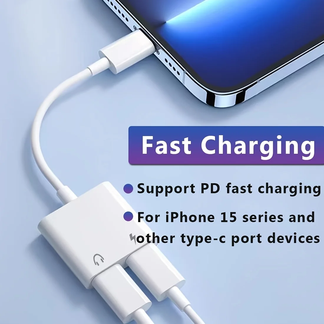 Universal 2-in-1 USB-C Audio and Charging Adapter
