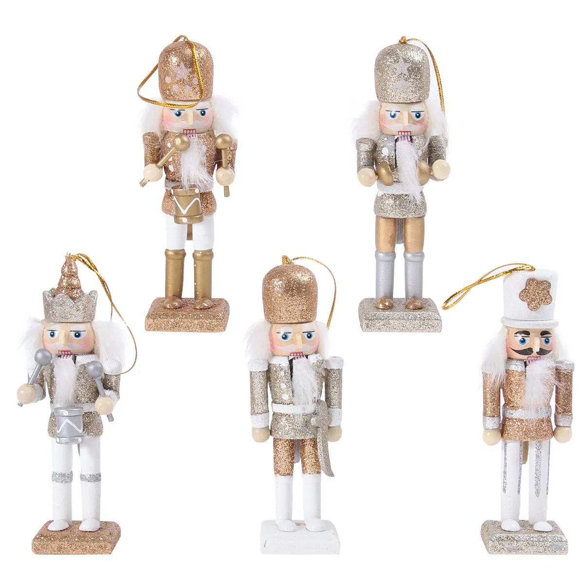 

Christmas Wooden Doll home decor Christmas Nutcracker Doll Pendant Creative Glittering Powder Doll Ornament for navidad