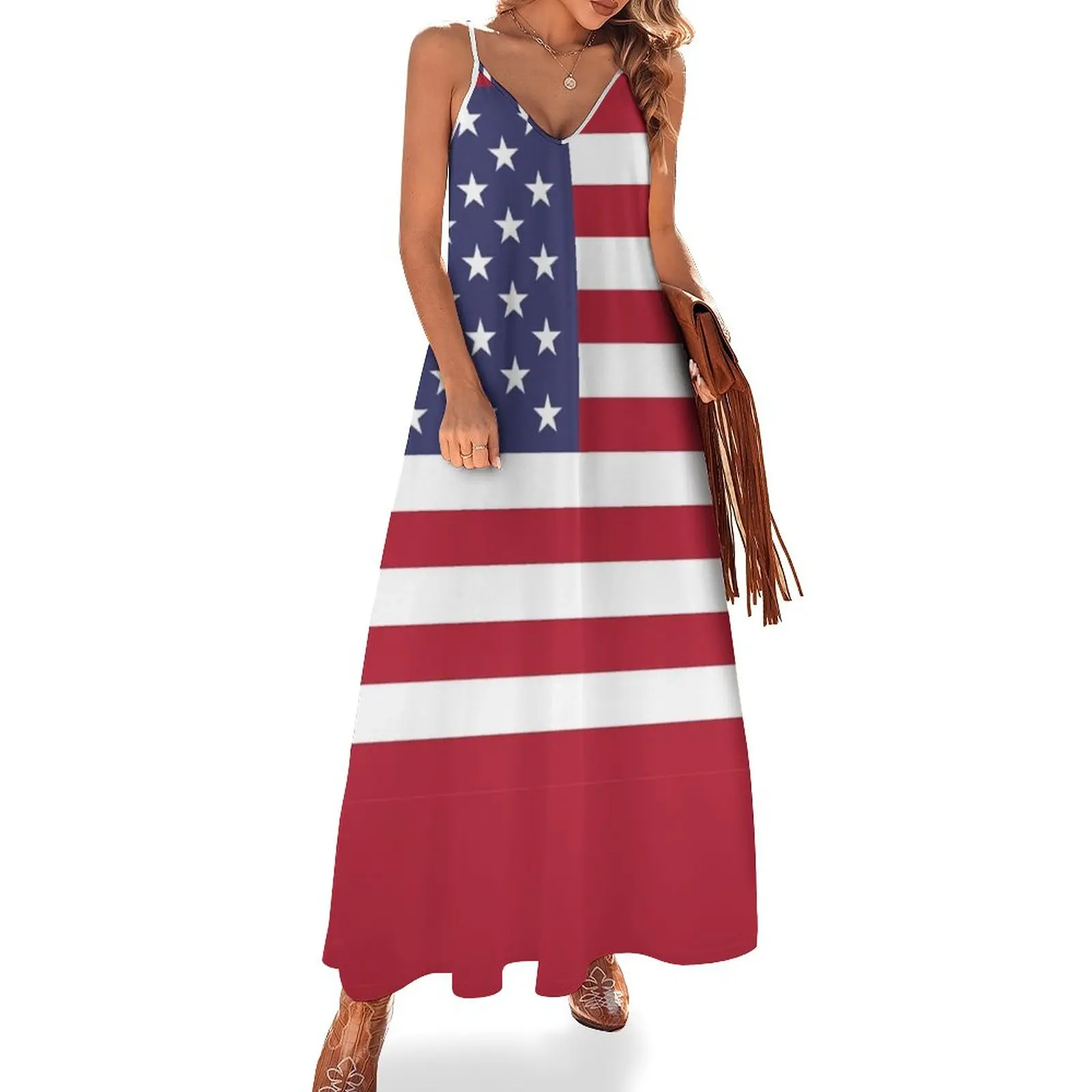 

American Mini Skirt - USA Flag Sleeveless Dress elegant dresses for women sexy short dresses daring