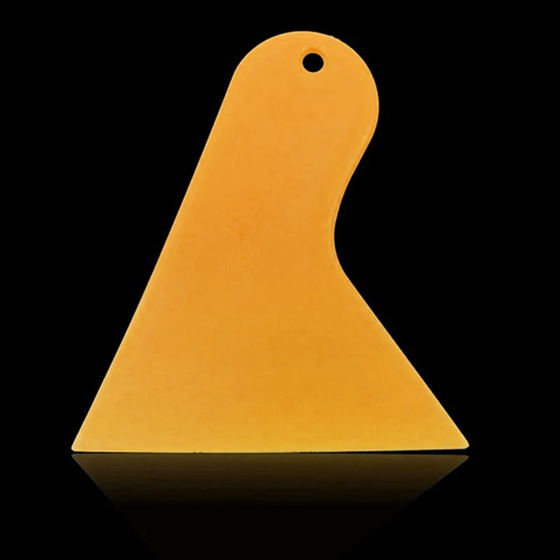 5X Plastic Yellow Auto Car Window Sticker Film Scraper Squeegee Cleaning Tool 10.5X9.5Cm