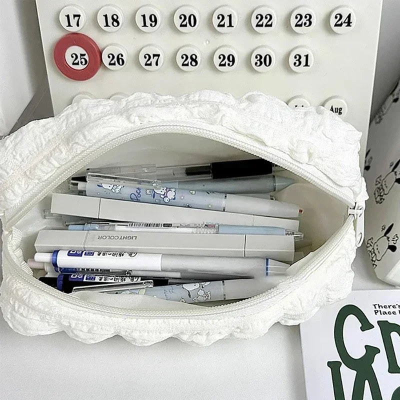 1PC Borsa per cosmetici Custodia per trucco Astuccio per matite in tinta unita Borsa per cuscino creativa Materiale scolastico Scatola di cancelleria Organizzatore cosmetico - immagine 4