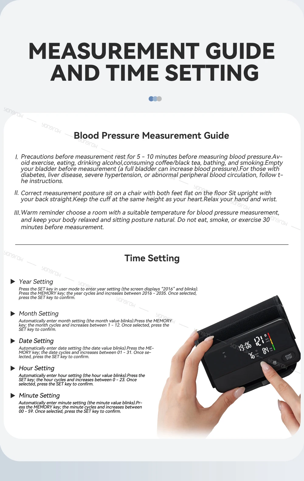Yongrow Upper Arm Blood Pressure Monitor Heart Rate Digital LED Display Rechargeable Tonometer Portable Large Screen App Link 14 Se1e9911588be4863a7e9dd39db0ac010u