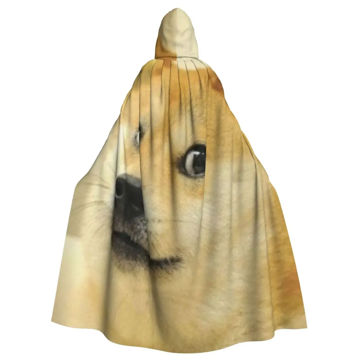 

Doge Meme Hooded Cloak Halloween Party Cosplay Woman Men Adult Long Witchcraft Robe Hood