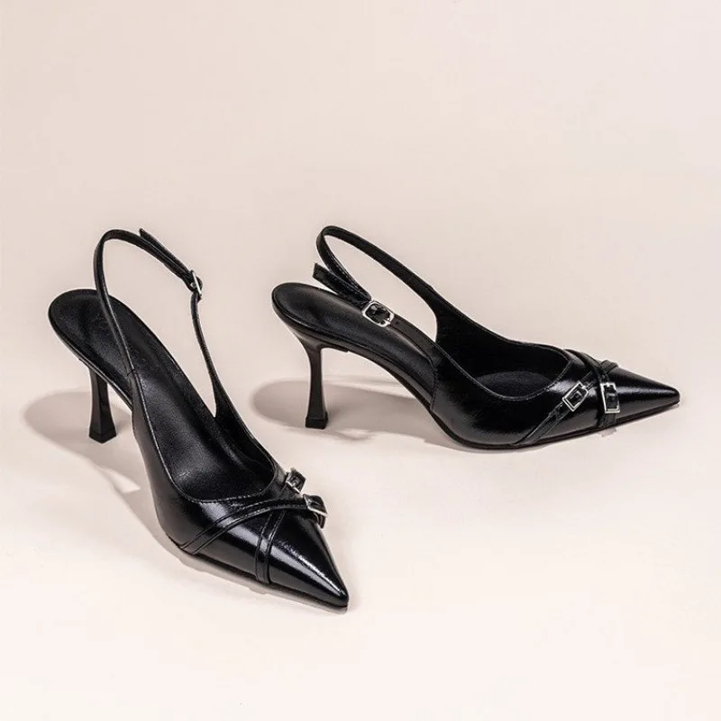 New High Heels Sandals Women Shoes Spring Summer Footwear Pointed Toe Party Ladies Shoes Fashion Buckle Strap Female Pumps