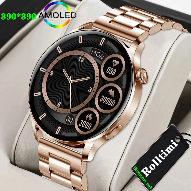 

New 390*390 Screen Smart Watch Man Bluetooth Call Always Display The Time Sports Fitness Tracker Smartwatch For Lady Android IOS