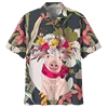 Cartoon Pig Pattern Hawaiian Shirt For Men 3D Printed Animals Short Sleeves Summer Lapel Oversized Shirts Street Button Blouses 2