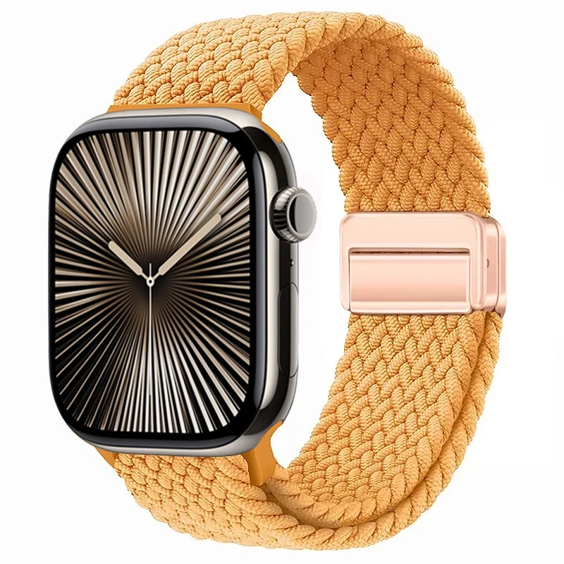Nylon Braided Magnetic Loop Strap with Metal Accents
