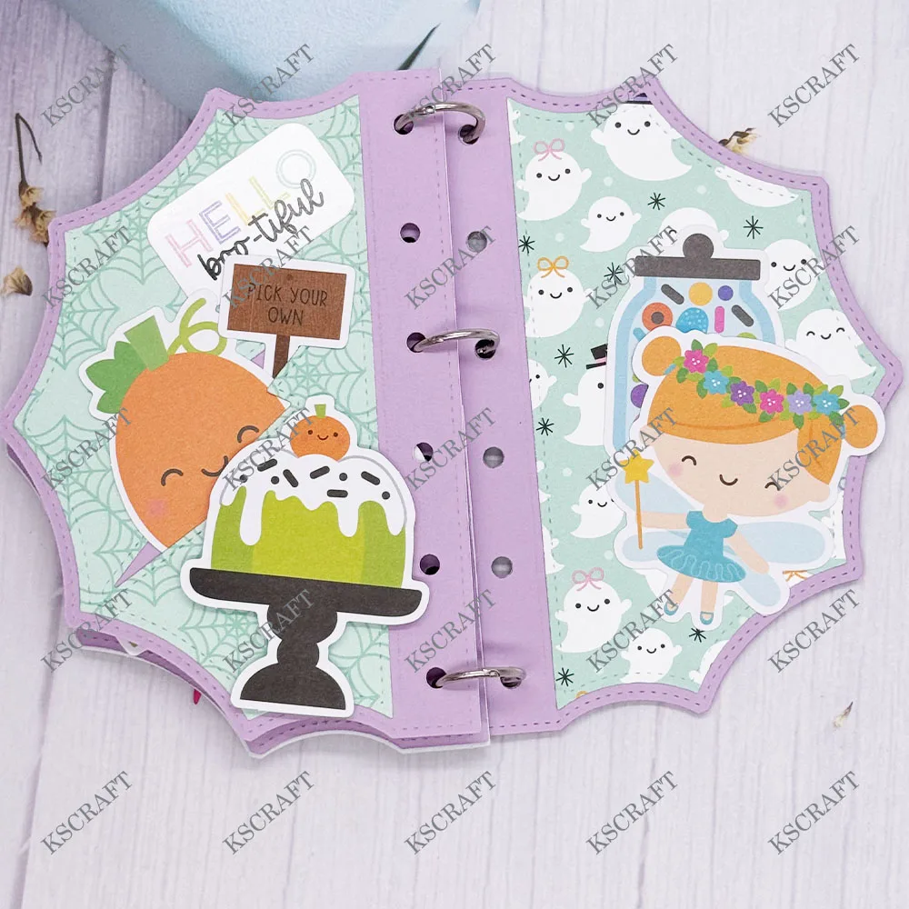 Description Picture 5 of itemKSCRAFT Halloween Spiderweb Mini Album Cutting Dies Stencils for DIY Scrapbooking Decorative Embossing DIY Paper Cards