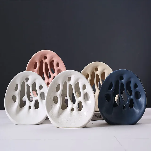 Capiron Kerámia Üreges Szabálytalan Váza Szárított Virág Pampas Fű Modern Északi Művészeti Irodai Íróasztal -Dekorációs Kiegészítők - Image 3