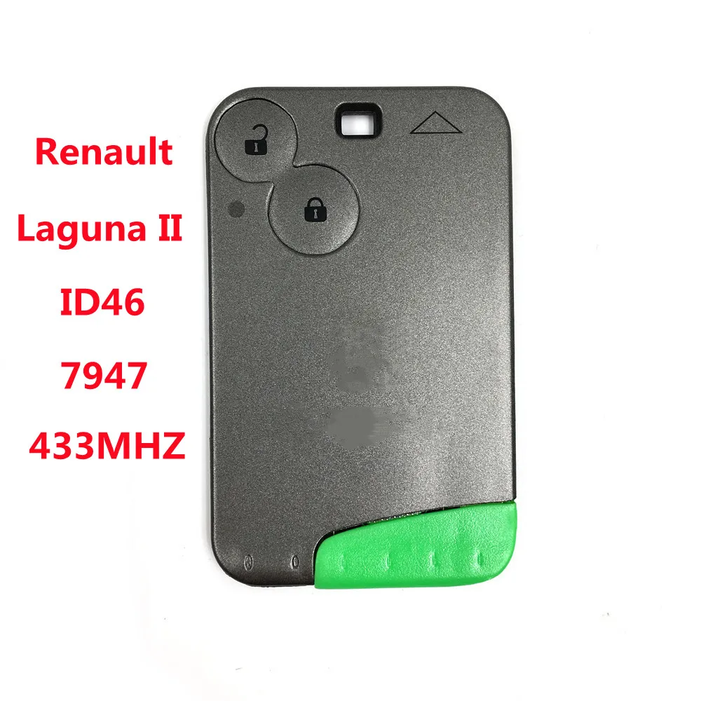 Keychannel 2 Button Car Key Remot PCF7947 Chip ID46 433Mhz for Renault Laguna Espace 2001-2006 Smart Card Remote Fob Car Styling