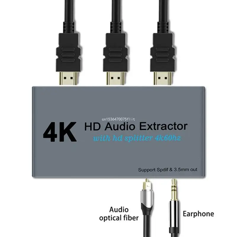 

4K Splitter In Two Out AUX Extractor In 3.5mm Stereo Converter Adapter Dropship